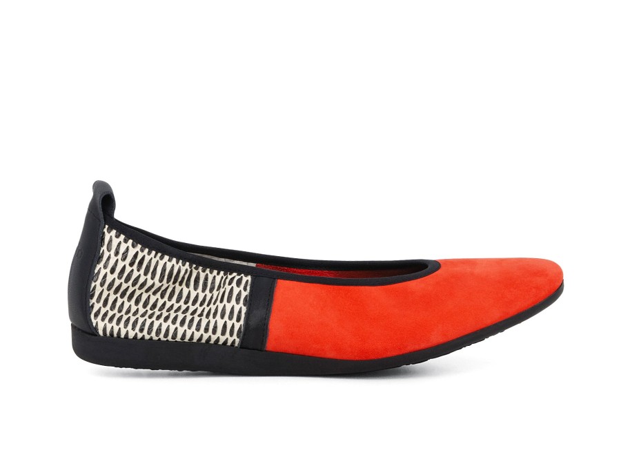 Woman ARCHE Ballerina Flats | Lamour Bright Orange | Peter Sheppard Footwear