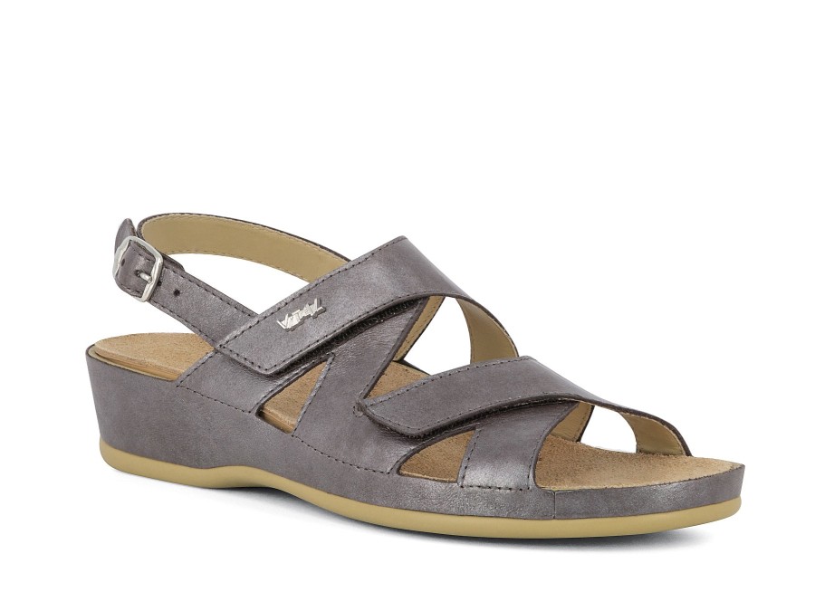 Woman VITAL Sandals | 0633 Grey Metallic | Peter Sheppard Footwear