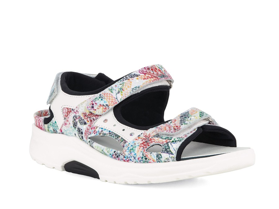 Woman WALDLAUFER Sandals | Winchester White~Graffiti | Peter Sheppard Footwear