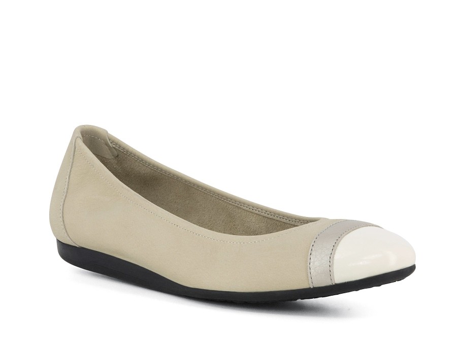 Woman ARCHE Ballerina Flats | Lamsoa Off White~White | Peter Sheppard Footwear