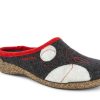 Woman HARTJES Slippers | Leaf Black~Red | Peter Sheppard Footwear