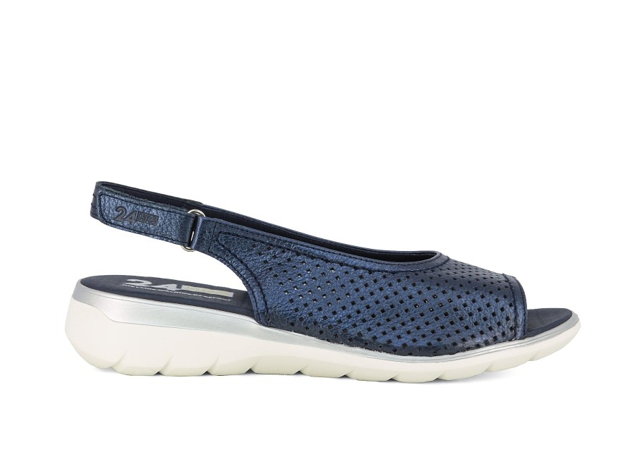 Woman 24HRS Sandals | 25686 Metallic Blue | Peter Sheppard Footwear