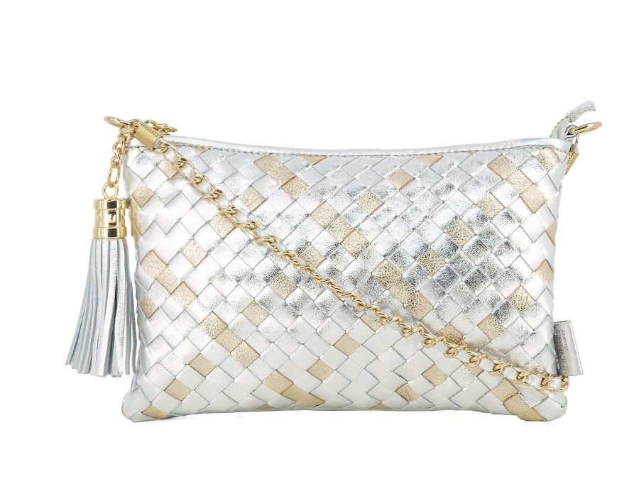 Woman BISBAGS Handbags & Wallets | Hb Vera Silver~Gold | Peter Sheppard Footwear