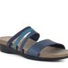 Woman MUNRO Slides | Camila M Blue Metallic | Peter Sheppard Footwear