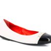 Woman PAS DE ROUGE Ballerina Flats | Patrona White~Black | Peter Sheppard Footwear