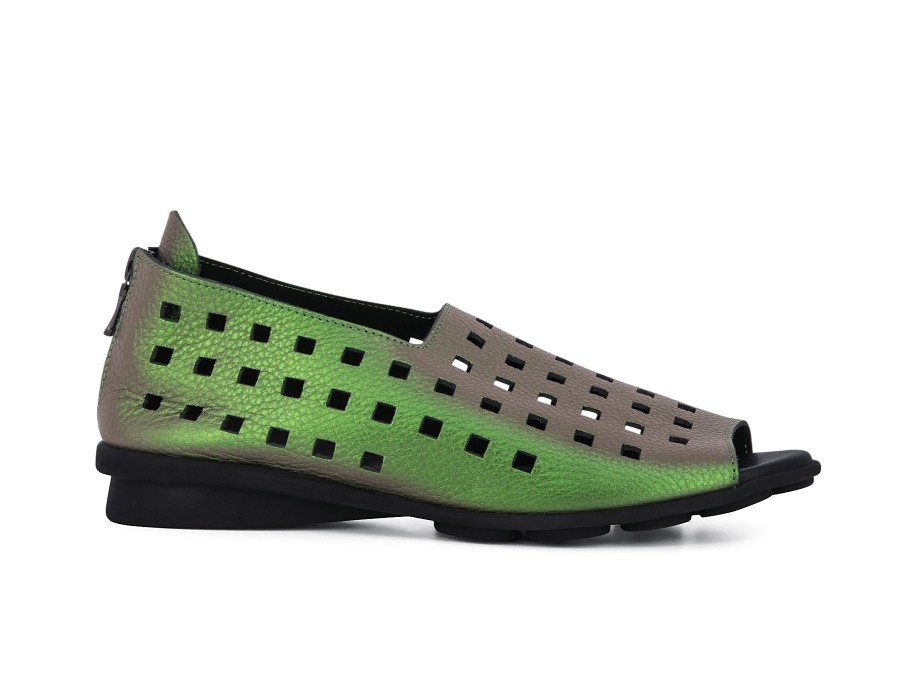 Woman ARCHE Slip-Ons | Drick Green Metallic | Peter Sheppard Footwear