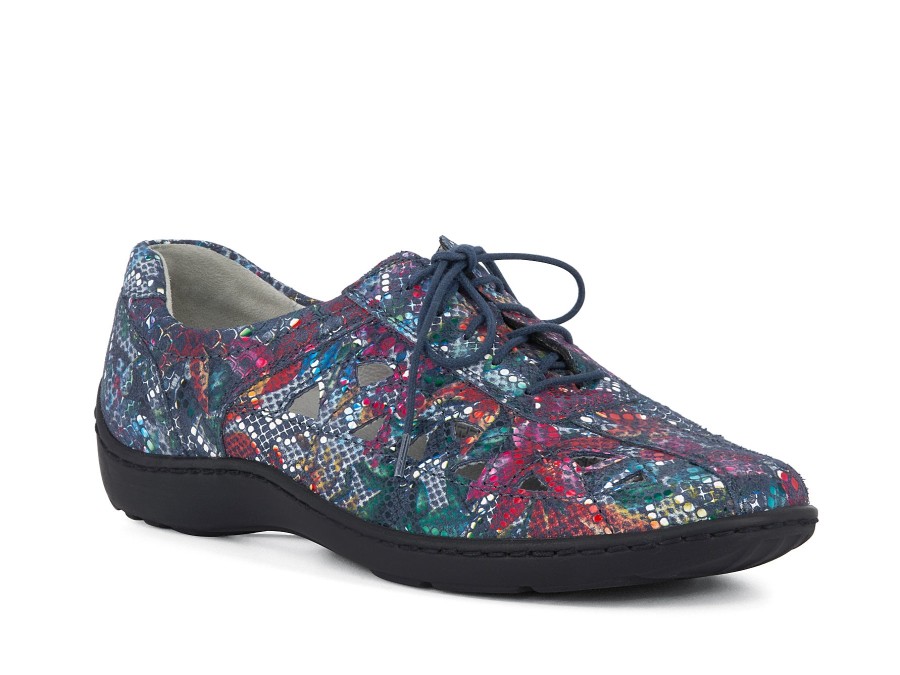 Woman WALDLAUFER Lace-Ups | Wallert Denim Graffiti | Peter Sheppard Footwear