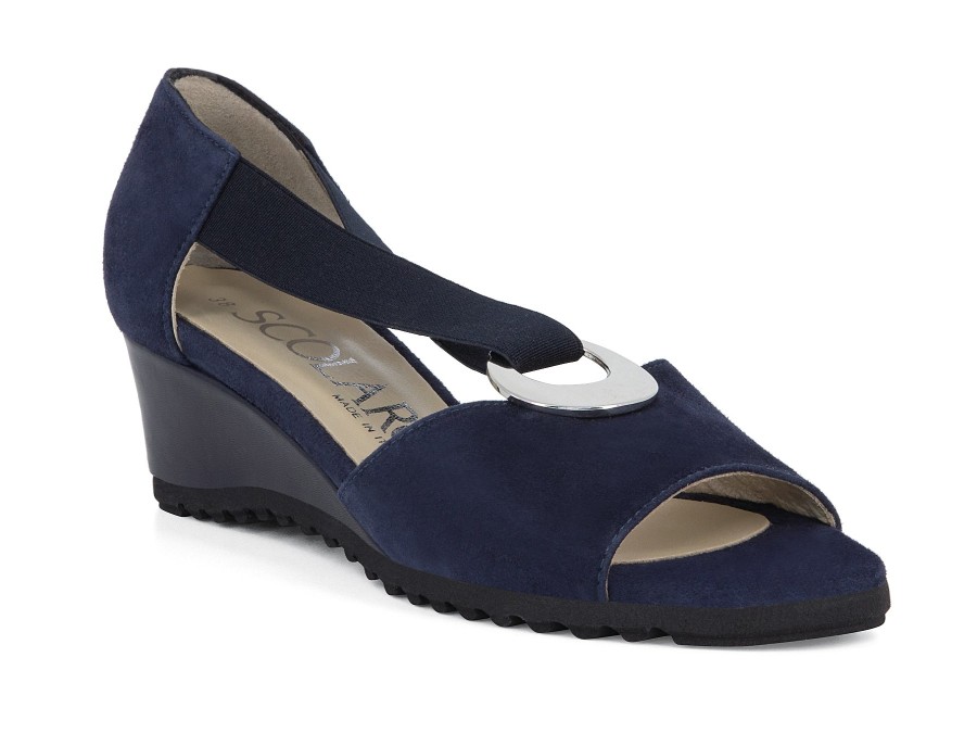 Woman SCOLARO Wedges | Sorro Navy | Peter Sheppard Footwear