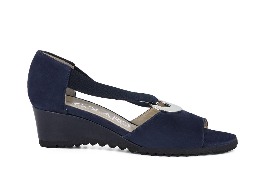 Woman SCOLARO Wedges | Sorro Navy | Peter Sheppard Footwear