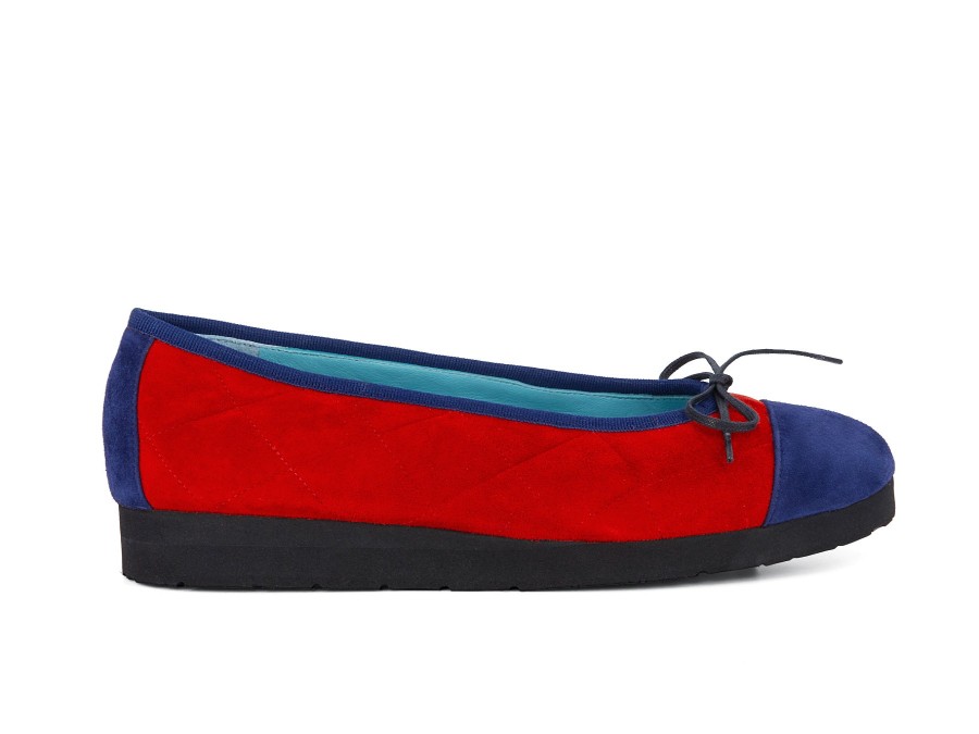 Woman THIERRY RABOTIN Ballerina Flats | Tailynn Red~Blue | Peter Sheppard Footwear