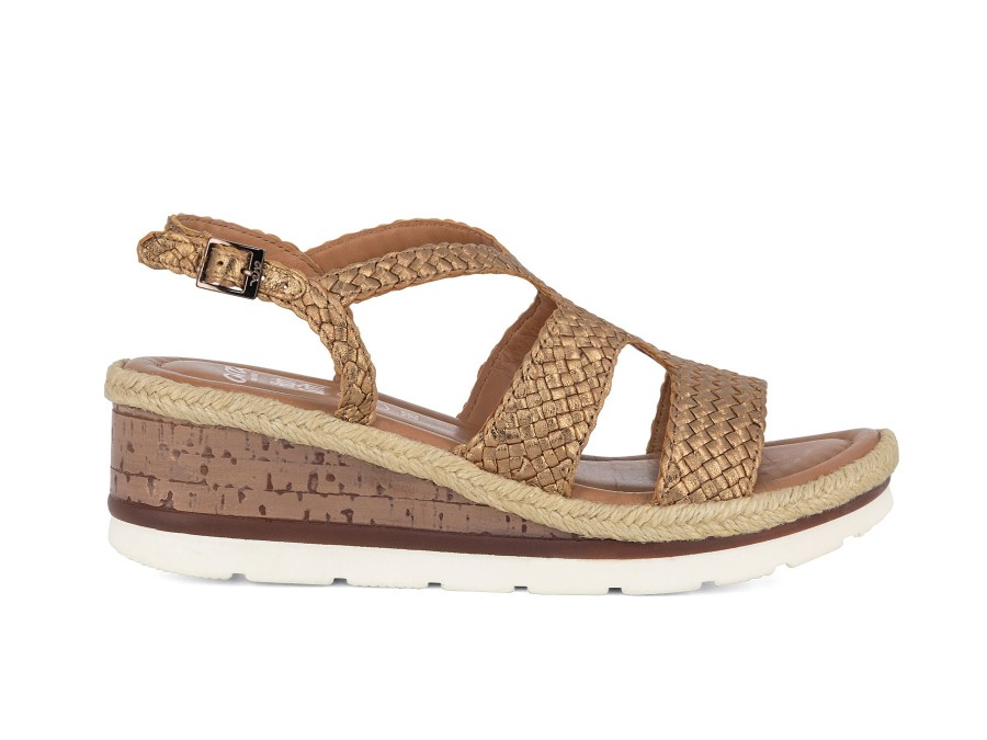 Woman ARA Sandals | 28418 Tan Metallic | Peter Sheppard Footwear