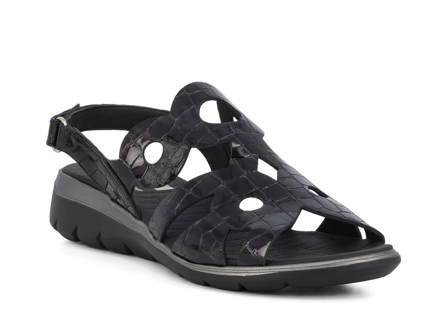 Woman 24HRS Wedges | 24941 Black~Black | Peter Sheppard Footwear