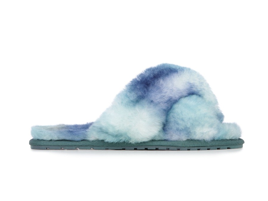 Woman EMU Slippers | Mayberry Tie Dye Green Sea | Peter Sheppard Footwear