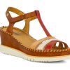 Woman PIKOLINOS Sandals | W3Z-1776 Tan~Red | Peter Sheppard Footwear