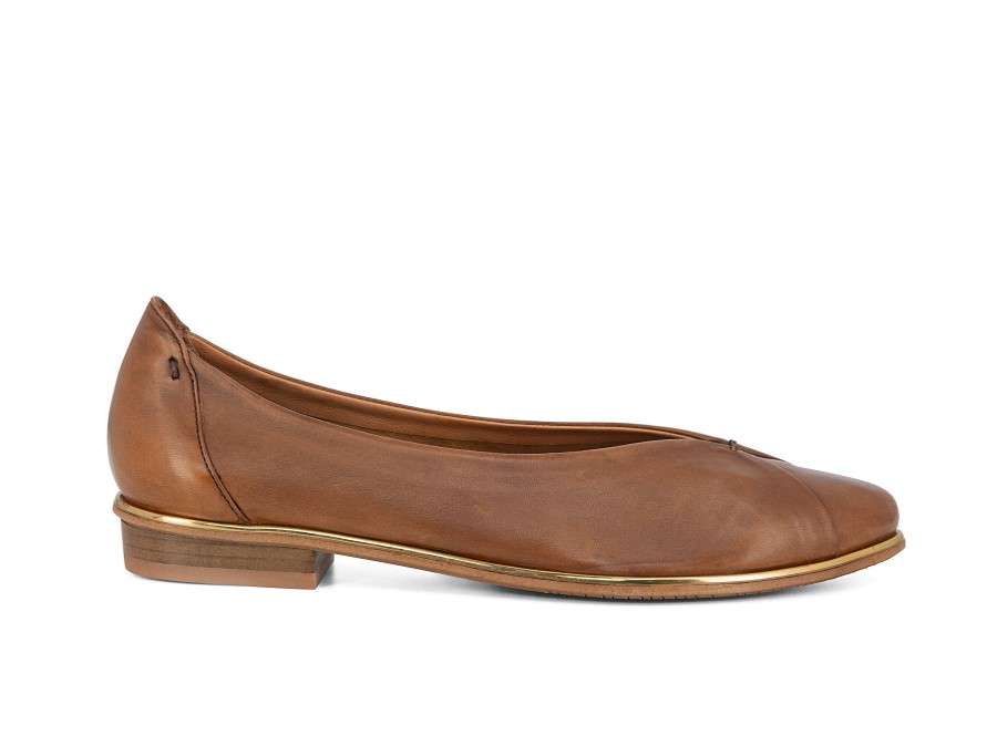 Woman EVERYBODY Ballerina Flats | Beta Cognac | Peter Sheppard Footwear