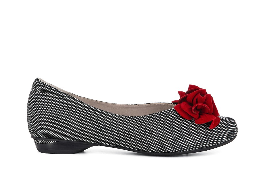 Woman BELLA COMFORTO Ballerina Flats | Billio Black~White | Peter Sheppard Footwear