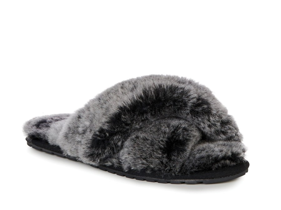 Woman EMU Slippers | Mayberry Frost Black | Peter Sheppard Footwear