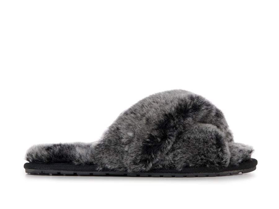 Woman EMU Slippers | Mayberry Frost Black | Peter Sheppard Footwear