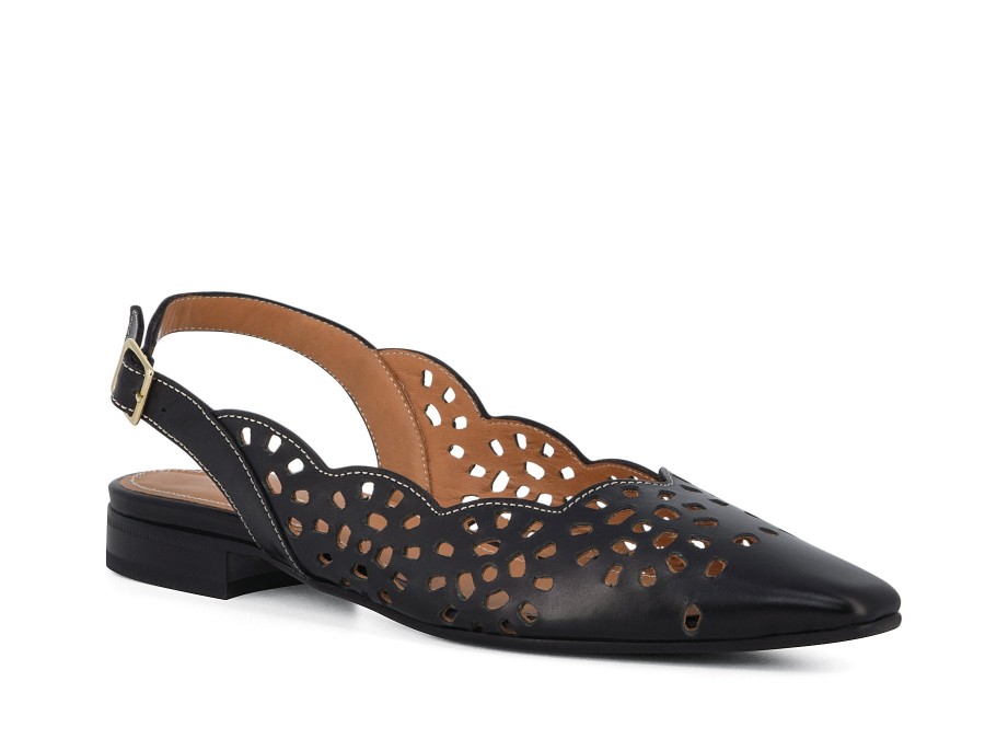 Woman PORTA ROSSA Ballerina Flats | Marino Black | Peter Sheppard Footwear