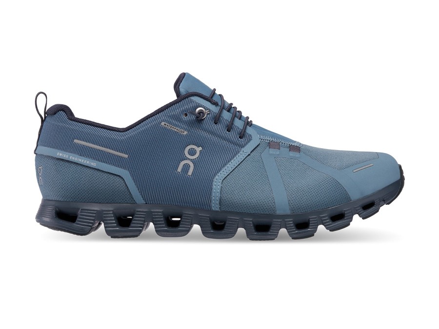 Woman ON Sneakers | Cloud 5 Waterproof Metal~Navy | Peter Sheppard Footwear