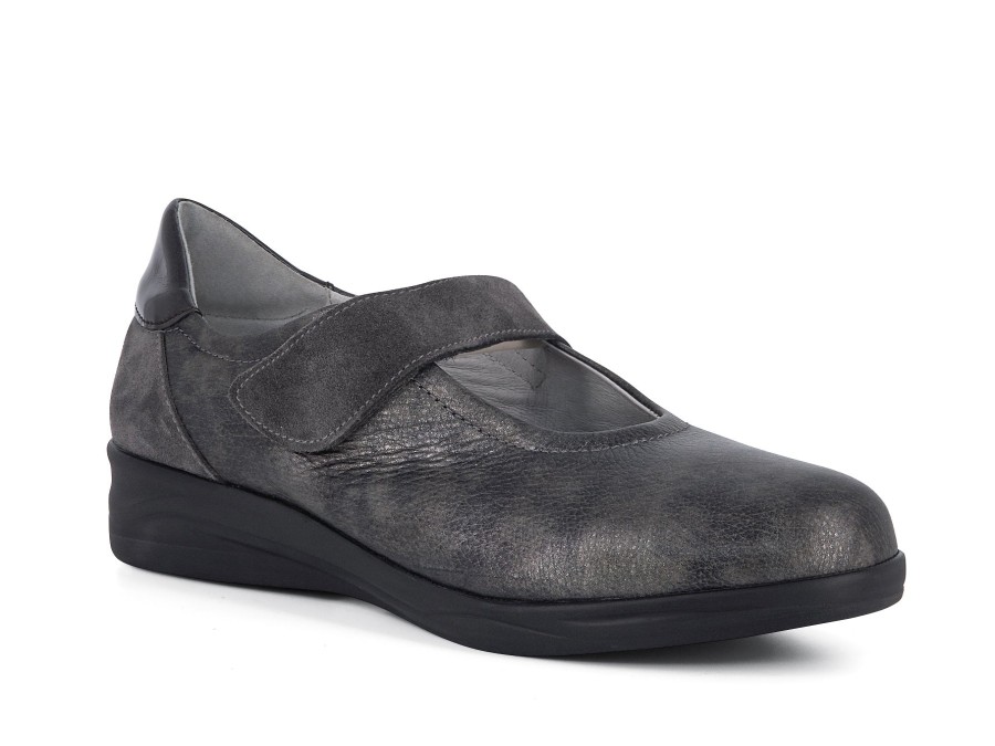 Woman PETER SHEPPARD Mary Janes | Dancy Grey Metallic | Peter Sheppard Footwear