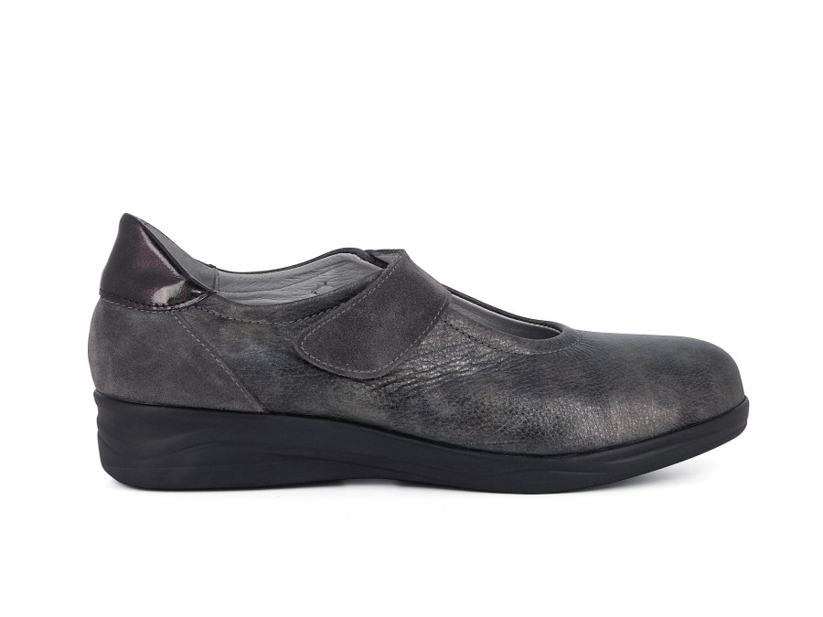 Woman PETER SHEPPARD Mary Janes | Dancy Grey Metallic | Peter Sheppard Footwear