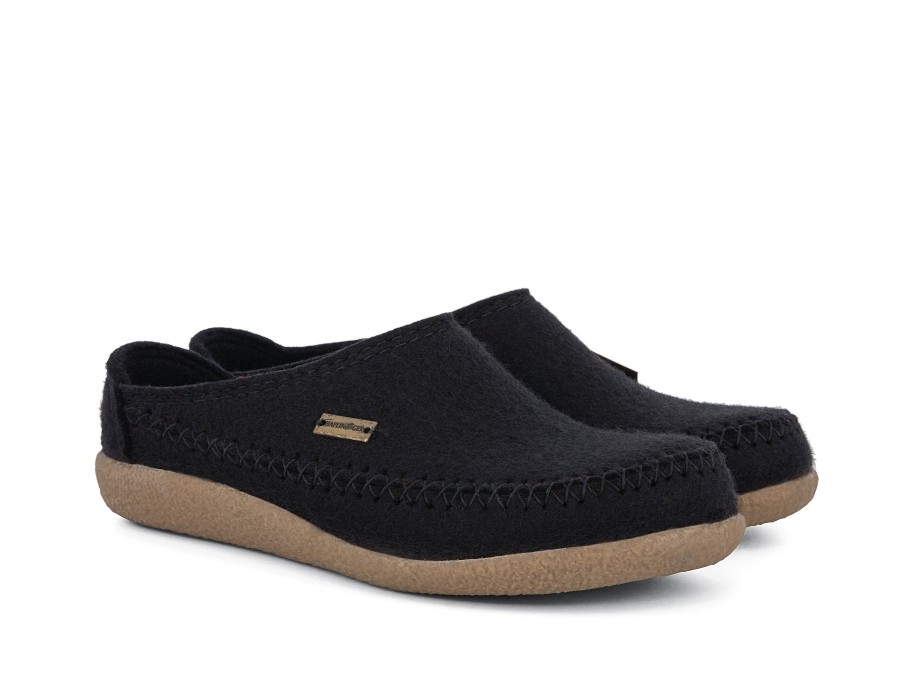 Man HAFLINGER Slippers | Credlin Black | Peter Sheppard Footwear