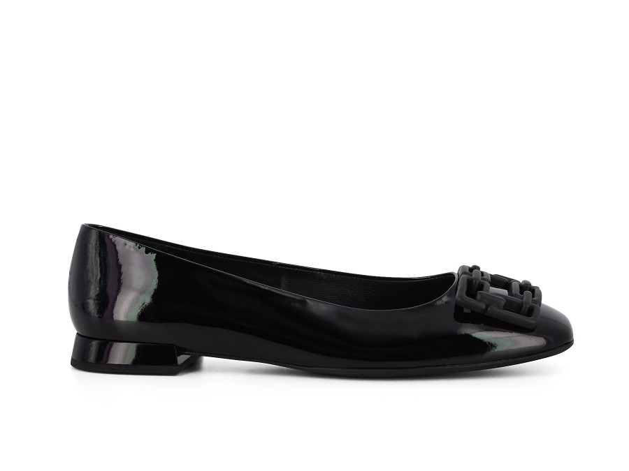 Woman HOGL Ballerina Flats | Halfa Black | Peter Sheppard Footwear