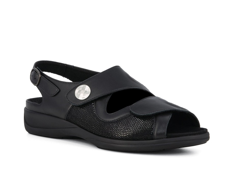 Woman SOLIDUS Sandals | Lia 2 Black | Peter Sheppard Footwear