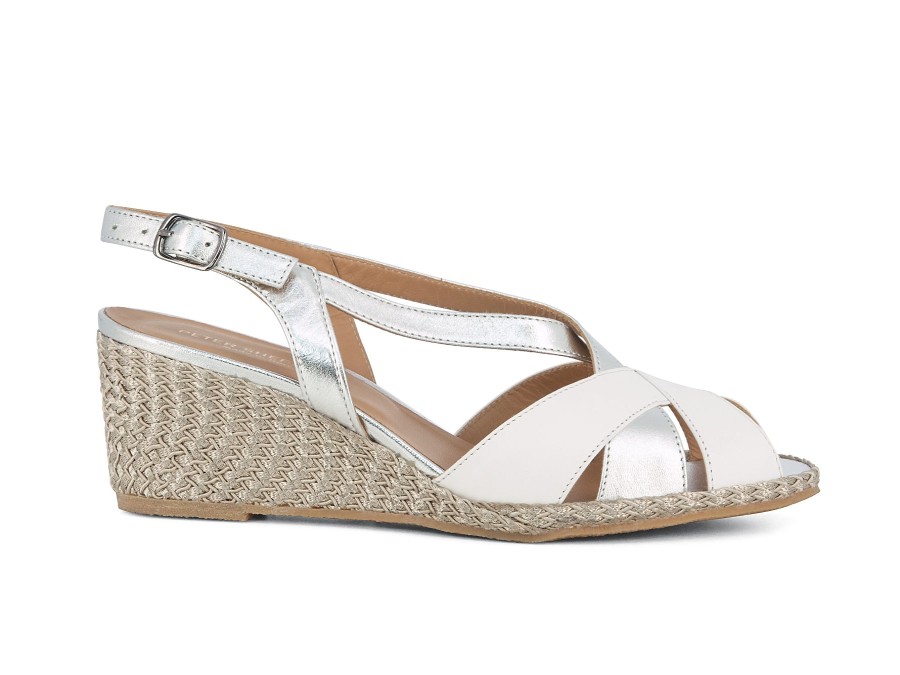 Woman PETER SHEPPARD Espadrilles | Valli White~Silver. | Peter Sheppard Footwear