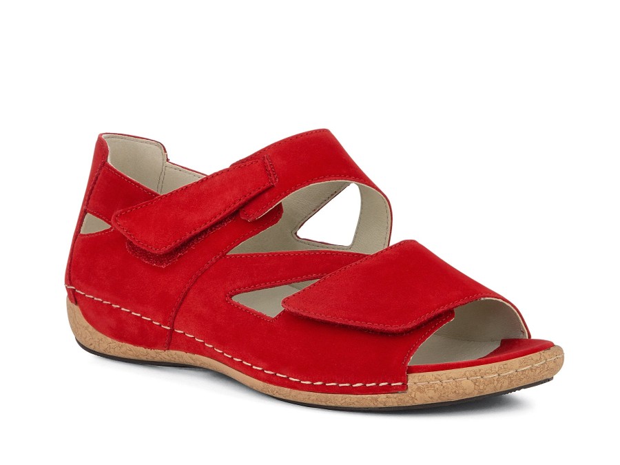 Woman WALDLAUFER Sandals | Wilkie Red | Peter Sheppard Footwear