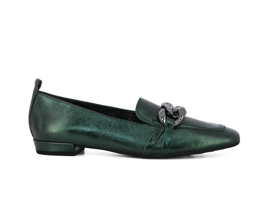 Woman HOGL Ballerina Flats | Halt Green | Peter Sheppard Footwear