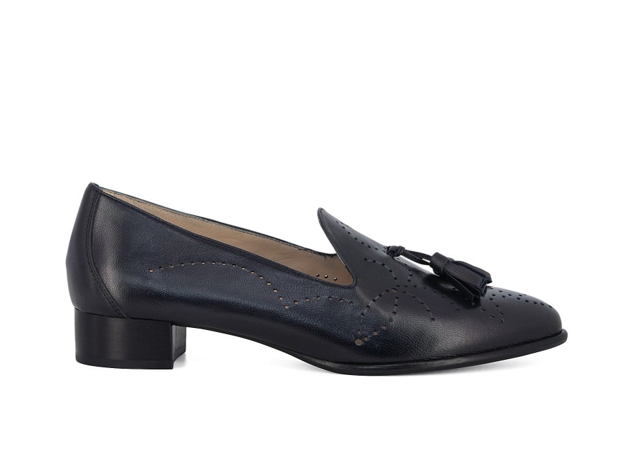 Woman MALLARD Slip-Ons | Clapham Navy | Peter Sheppard Footwear