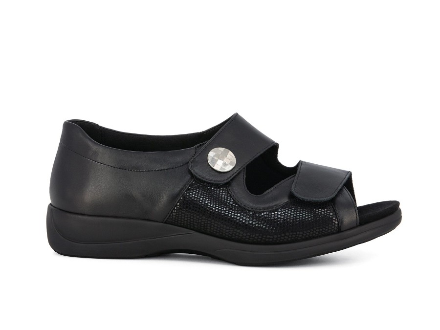 Woman SOLIDUS Sandals | Lias Black | Peter Sheppard Footwear