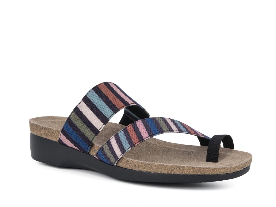 Woman MUNRO Slides | Aries Multi Stripe | Peter Sheppard Footwear