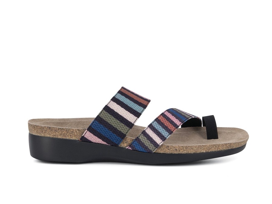 Woman MUNRO Slides | Aries Multi Stripe | Peter Sheppard Footwear