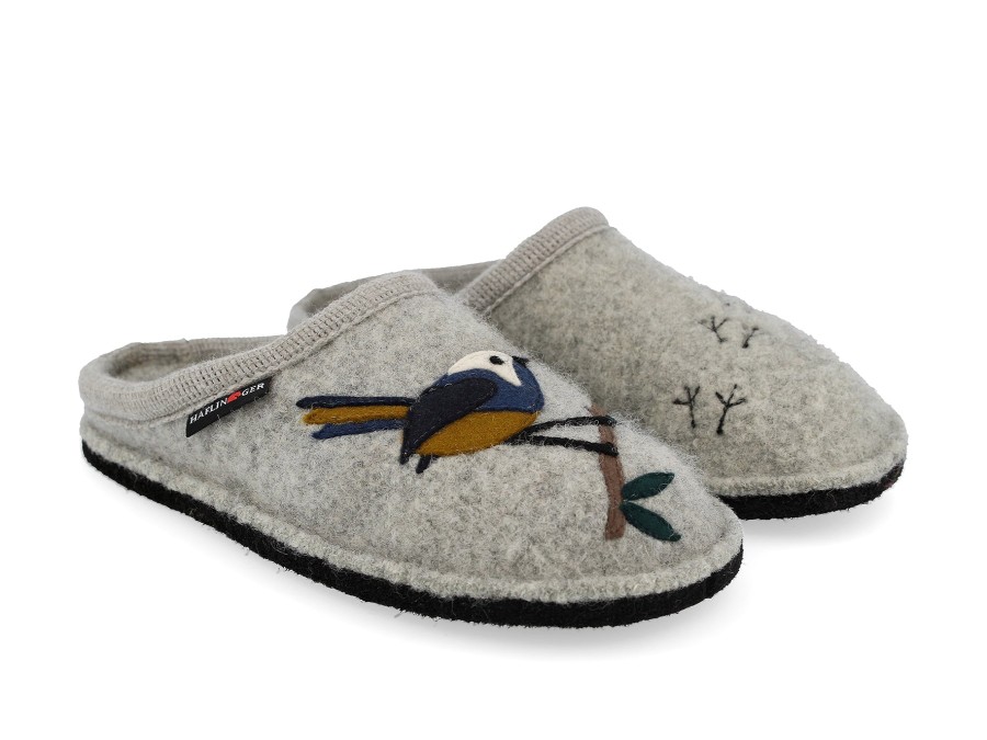 Woman HAFLINGER Slippers | Songbird 2 Lt Grey | Peter Sheppard Footwear