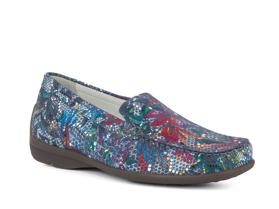 Woman WALDLAUFER Loafers | Word 2 Denim Graffiti | Peter Sheppard Footwear