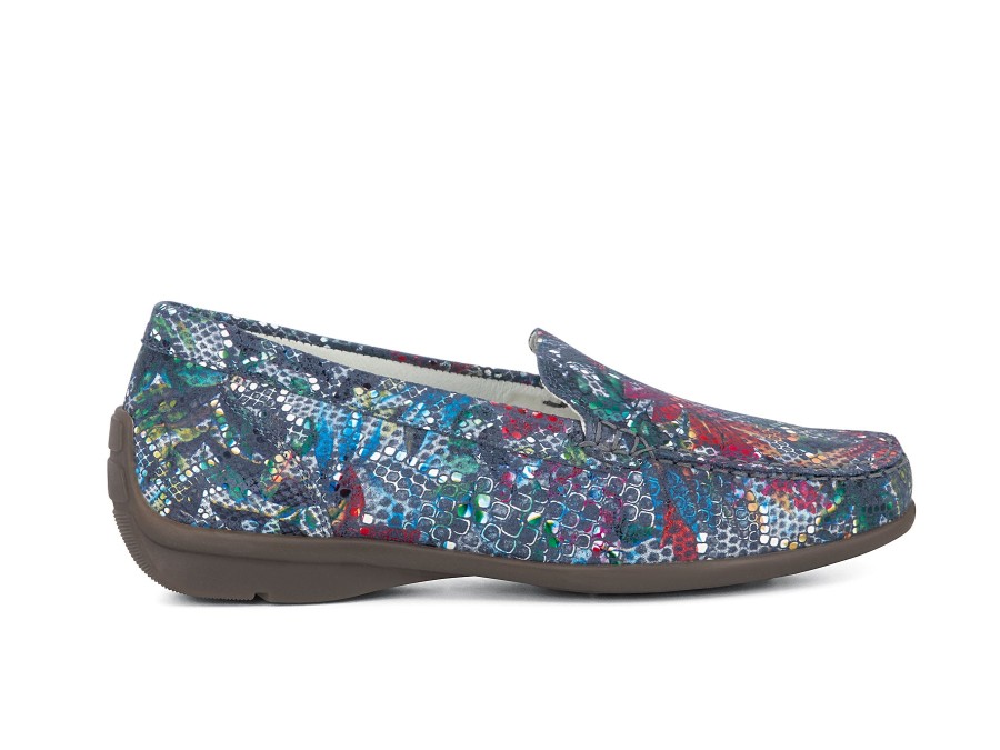 Woman WALDLAUFER Loafers | Word 2 Denim Graffiti | Peter Sheppard Footwear