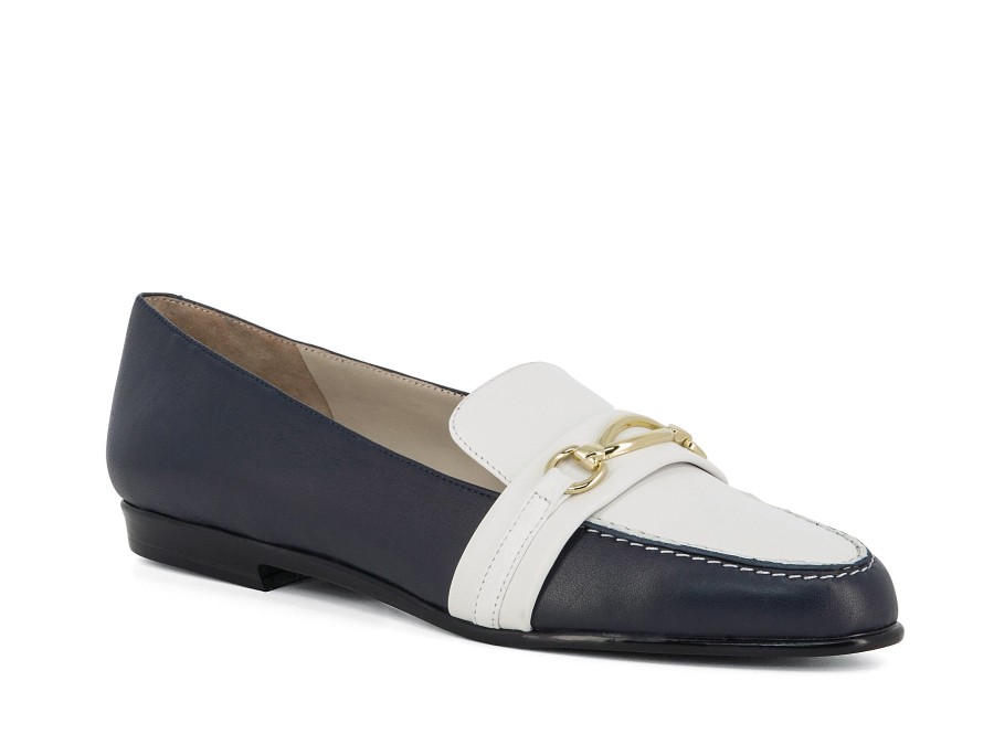 Woman AMALFI Ballerina Flats | Onore Navy~White | Peter Sheppard Footwear