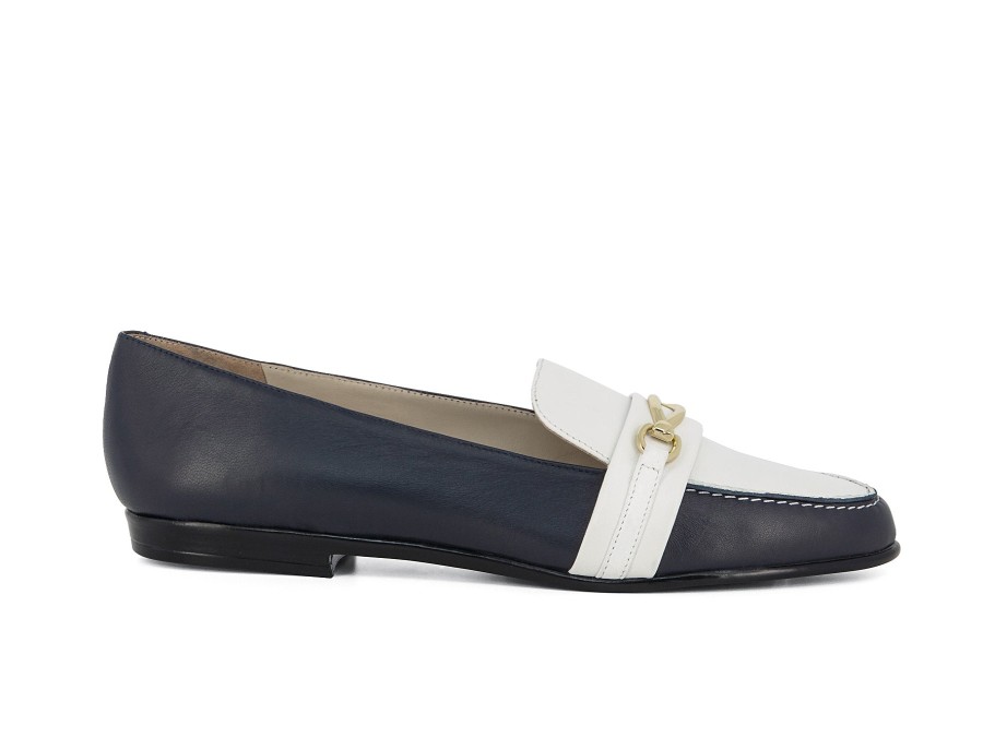 Woman AMALFI Ballerina Flats | Onore Navy~White | Peter Sheppard Footwear