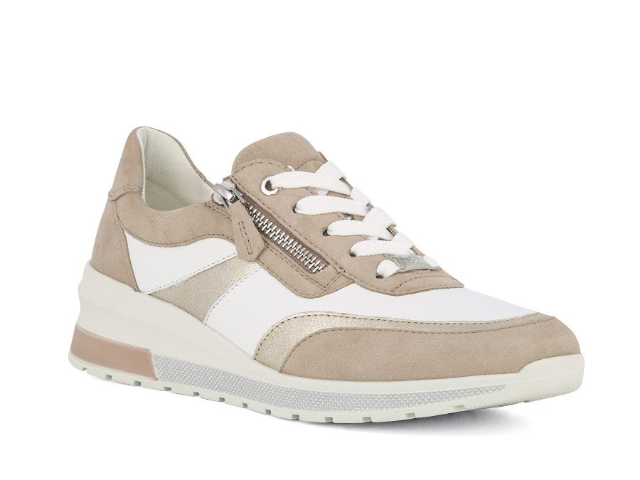 Woman ARA Sneakers | 18414 Sand~Platino~White | Peter Sheppard Footwear