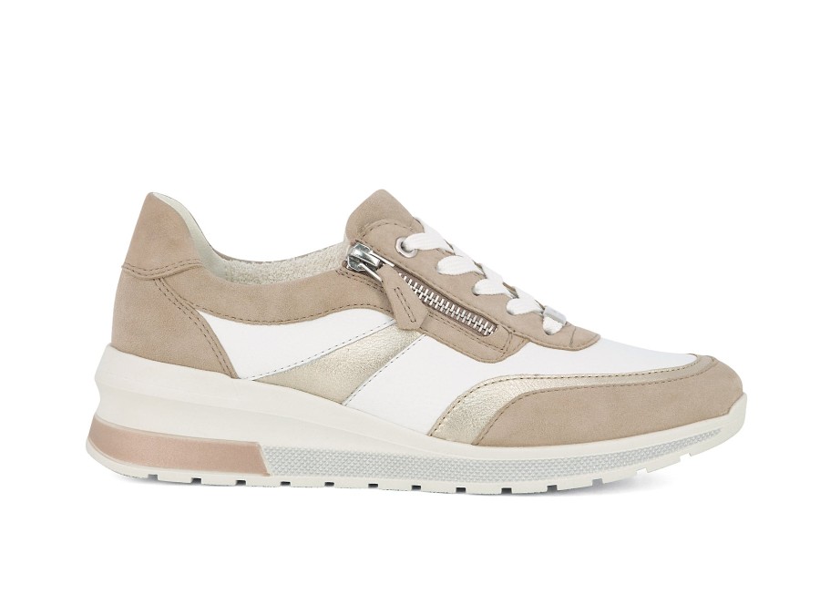 Woman ARA Sneakers | 18414 Sand~Platino~White | Peter Sheppard Footwear