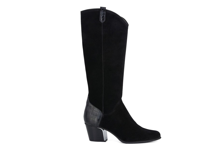 Woman SOFTWAVES Long Boots | Settler Black | Peter Sheppard Footwear