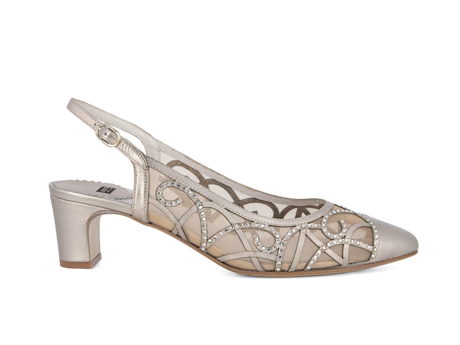 Woman ARGENTA Heels | Apari Soft Gold | Peter Sheppard Footwear