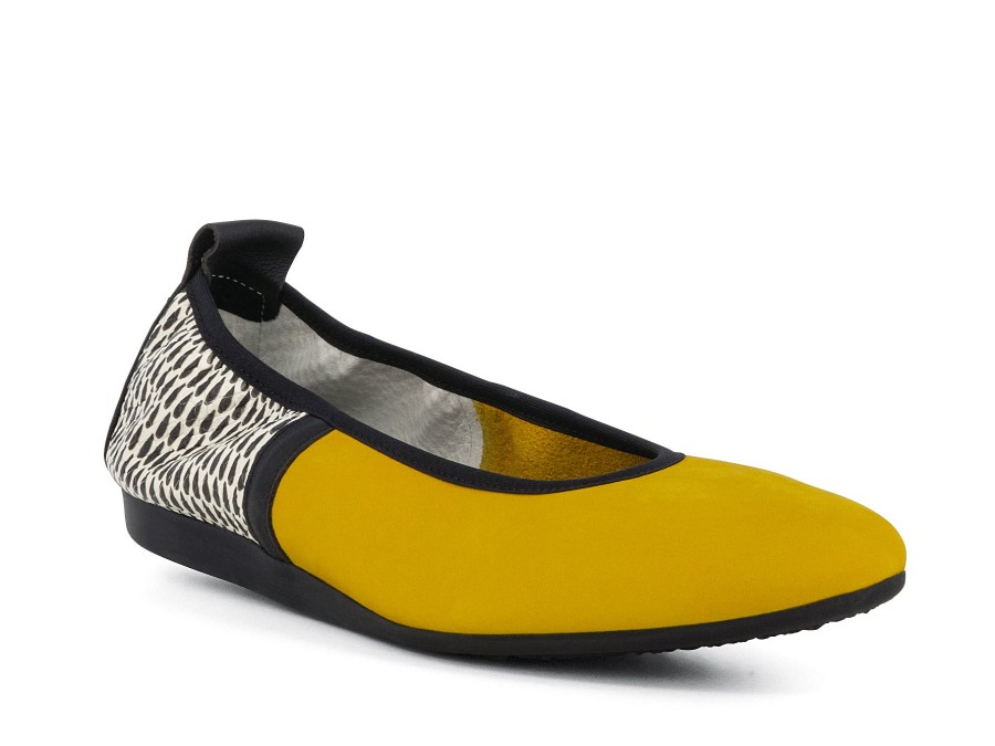 Woman ARCHE Ballerina Flats | Lamour Yellow | Peter Sheppard Footwear