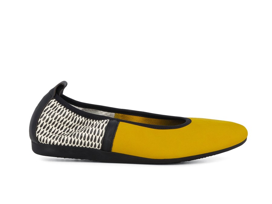 Woman ARCHE Ballerina Flats | Lamour Yellow | Peter Sheppard Footwear