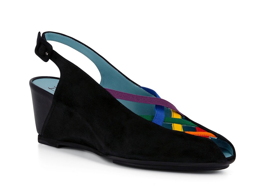 Woman THIERRY RABOTIN Wedges | Tinny Black Multi | Peter Sheppard Footwear