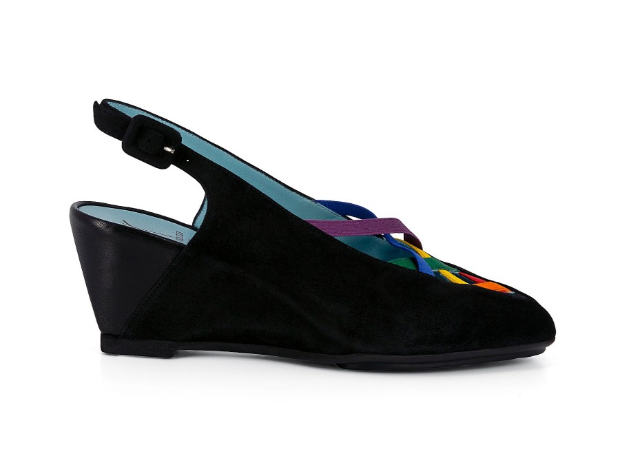 Woman THIERRY RABOTIN Wedges | Tinny Black Multi | Peter Sheppard Footwear