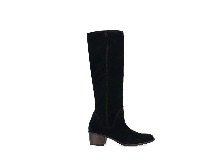 Woman PAUL GREEN Long Boots | Pontoon Black | Peter Sheppard Footwear